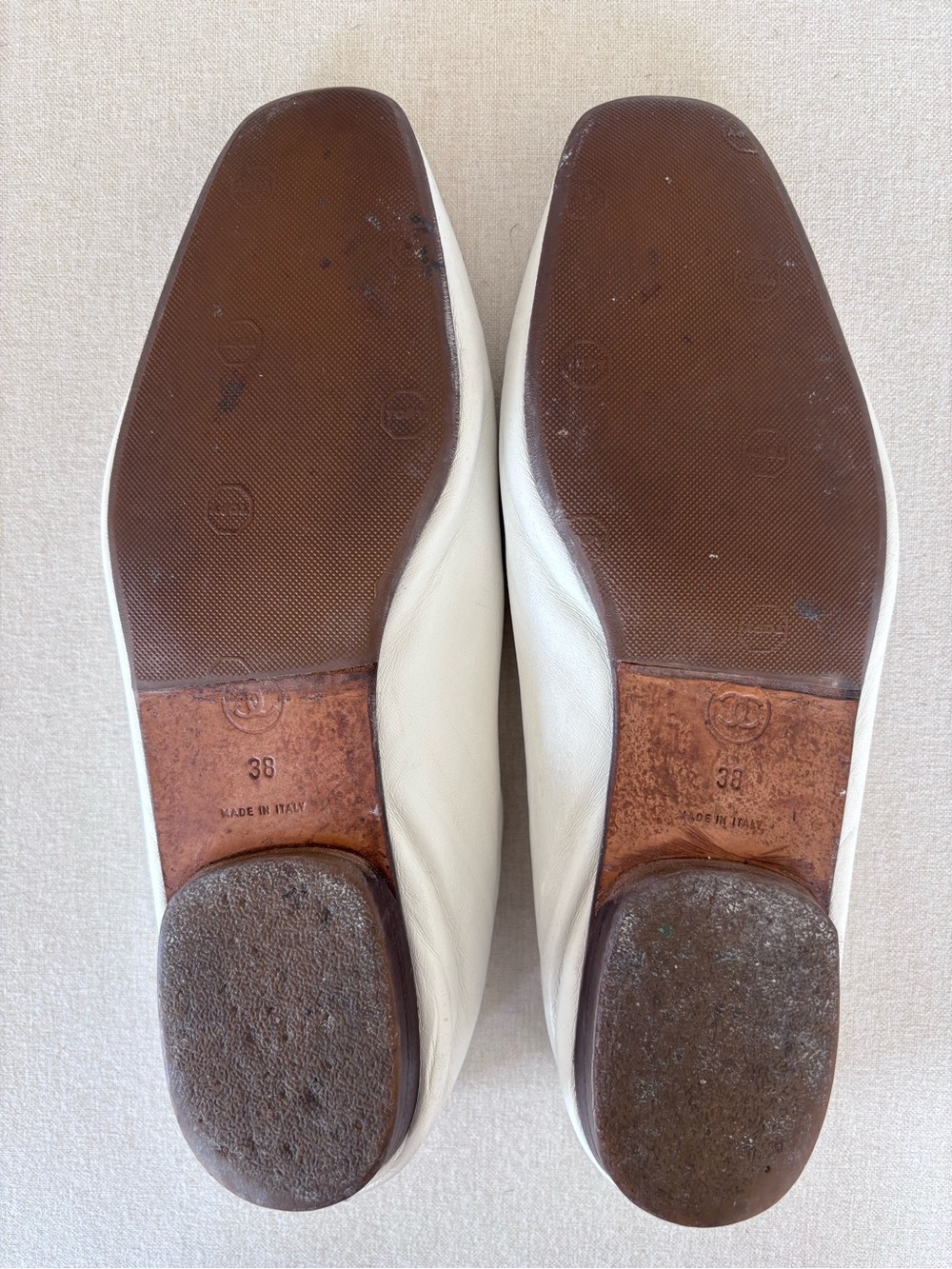 CHANEL vintage ballet flats white camellia 38 wedding - Picture 8 of 9
